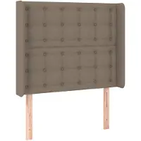 vidaXL Tête de lit avec oreilles taupe 103x16x118/128 cm Tissu