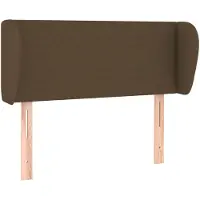 vidaXL Tête de lit avec oreilles brun foncé 103x23x78/88 cm Tissu