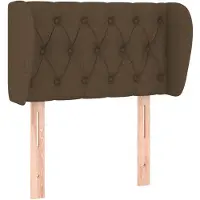 vidaXL Tête de lit avec oreilles brun foncé 83x23x78/88 cm Tissu