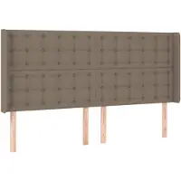 vidaXL Tête de lit avec oreilles taupe 203x16x118/128 cm Tissu