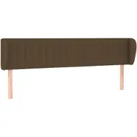 vidaXL Tête de lit avec oreilles brun foncé 183x23x78/88 cm Tissu