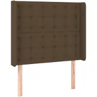 vidaXL Tête de lit avec oreilles brun foncé 93x16x118/128 cm Tissu
