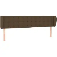 vidaXL Tête de lit avec oreilles brun foncé 163x23x78/88 cm Tissu