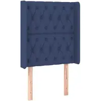 vidaXL Tête de lit avec oreilles bleu 83x16x118/128 cm Tissu