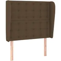 vidaXL Tête de lit avec oreilles brun foncé 93x23x118/128 cm Tissu