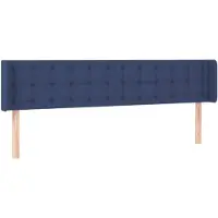 vidaXL Tête de lit avec oreilles bleu 163x16x78/88 cm Tissu