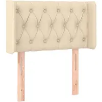 vidaXL Tête de lit avec oreilles Crème 83x16x78/88 cm Tissu