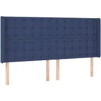 vidaXL Tête de lit avec oreilles bleu 203x16x118/128 cm Tissu
