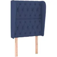 vidaXL Tête de lit avec oreilles bleu 83x23x118/128 cm Tissu