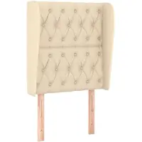 vidaXL Tête de lit avec oreilles Crème 83x23x118/128 cm Tissu