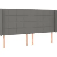 vidaXL Tête de lit avec oreilles gris foncé 163x16x118/128 cm Tissu