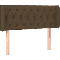 vidaXL Tête de lit avec oreilles brun foncé 93x16x78/88 cm Tissu