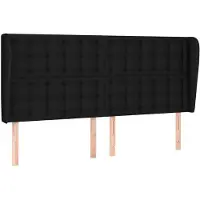 vidaXL Tête de lit avec oreilles noir 163x23x118/128 cm Tissu