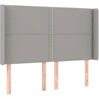 vidaXL Tête de lit avec oreilles gris clair 147x16x118/128 cm Tissu