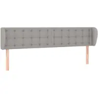 vidaXL Tête de lit avec oreilles Gris clair 183x23x78/88 cm Tissu