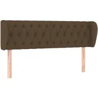 vidaXL Tête de lit avec oreilles brun foncé 163x23x78/88 cm Tissu