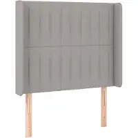 vidaXL Tête de lit avec oreilles gris clair 103x16x118/128 cm Tissu