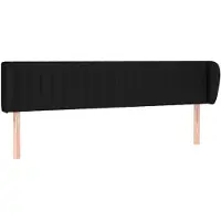 vidaXL Tête de lit avec oreilles Noir 203x23x78/88 cm Tissu