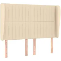 vidaXL Tête de lit avec oreilles Crème 147x23x118/128 cm Tissu