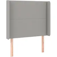 vidaXL Tête de lit avec oreilles gris clair 83x16x118/128 cm Tissu