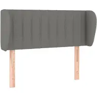 vidaXL Tête de lit avec oreilles Gris foncé 83x23x78/88 cm Tissu