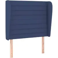 vidaXL Tête de lit avec oreilles bleu 93x23x118/128 cm Tissu