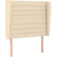 vidaXL Tête de lit avec oreilles Crème 103x23x118/128 cm Tissu