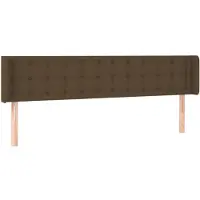 vidaXL Tête de lit avec oreilles brun foncé 163x16x78/88 cm Tissu