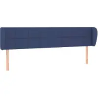 vidaXL Tête de lit avec oreilles bleu 203x23x78/88 cm Tissu