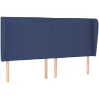 vidaXL Tête de lit avec oreilles bleu 203x23x118/128 cm Tissu