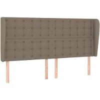 vidaXL Tête de lit avec oreilles taupe 183x23x118/128 cm Tissu