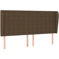vidaXL Tête de lit avec oreilles brun foncé 163x23x118/128 cm Tissu