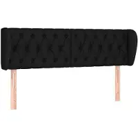 vidaXL Tête de lit avec oreilles noir 163x23x78/88 cm Tissu