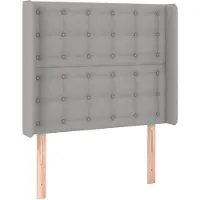 vidaXL Tête de lit avec oreilles Gris clair 103x16x118/128 cm Tissu