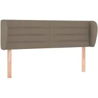 vidaXL Tête de lit avec oreilles taupe 147x23x78/88 cm Tissu