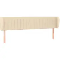 vidaXL Tête de lit avec oreilles Crème 163x23x78/88 cm Tissu