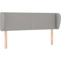 vidaXL Tête de lit avec oreilles gris clair 147x23x78/88 cm Tissu