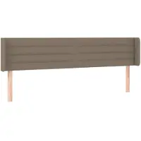 vidaXL Tête de lit avec oreilles taupe 203x16x78/88 cm Tissu