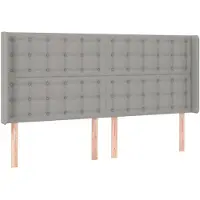 vidaXL Tête de lit avec oreilles gris clair 183x16x118/128 cm Tissu