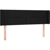 vidaXL Tête de lit avec oreilles noir 147x16x78/88 cm Tissu