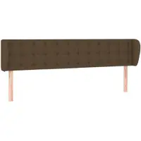 vidaXL Tête de lit avec oreilles brun foncé 183x23x78/88 cm Tissu