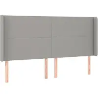 vidaXL Tête de lit avec oreilles gris clair 183x16x118/128 cm Tissu