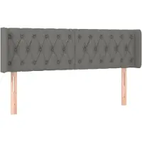vidaXL Tête de lit avec oreilles gris foncé 147x16x78/88 cm Tissu