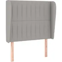 vidaXL Tête de lit avec oreilles gris clair 103x23x118/128 cm Tissu