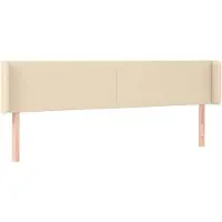 vidaXL Tête de lit avec oreilles Crème 203x16x78/88 cm Tissu