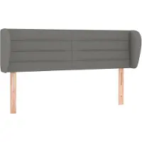 vidaXL Tête de lit avec oreilles Gris foncé 147x23x78/88 cm Tissu