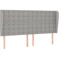 vidaXL Tête de lit avec oreilles gris clair 163x23x118/128 cm Tissu