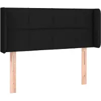 vidaXL Tête de lit avec oreilles Noir 103x16x78/88 cm Tissu