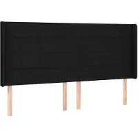 vidaXL Tête de lit avec oreilles noir 183x16x118/128 cm Tissu