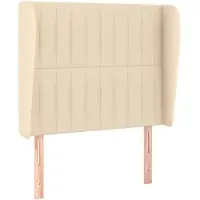 vidaXL Tête de lit avec oreilles Crème 83x23x118/128 cm Tissu